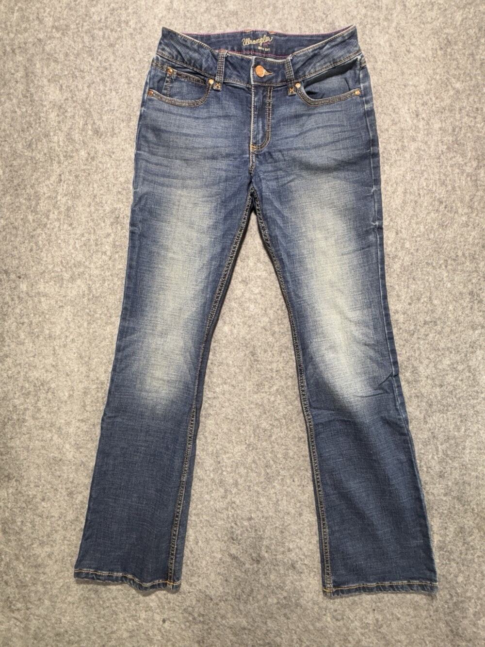 Wrangler Girls 9x34 Boot Cut Jeans Stretch Medium Wash Western Denim